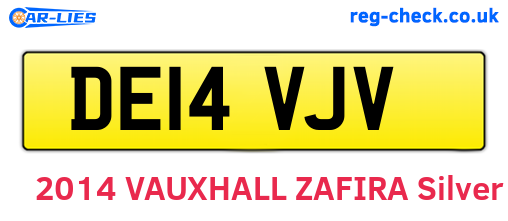 DE14VJV are the vehicle registration plates.