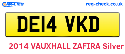 DE14VKD are the vehicle registration plates.