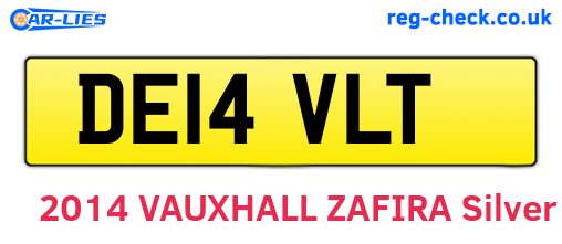 DE14VLT are the vehicle registration plates.