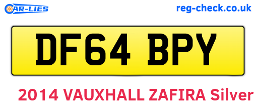DF64BPY are the vehicle registration plates.