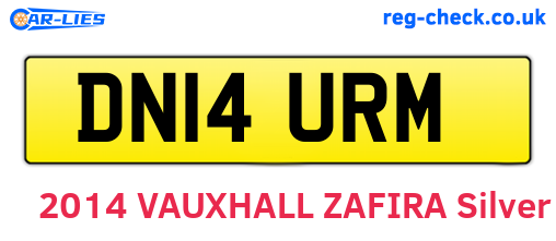 DN14URM are the vehicle registration plates.