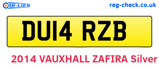 DU14RZB are the vehicle registration plates.