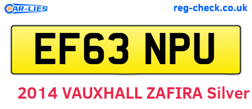 EF63NPU are the vehicle registration plates.