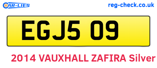 EGJ509 are the vehicle registration plates.