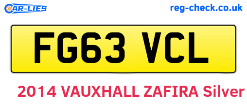 FG63VCL are the vehicle registration plates.