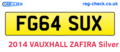 FG64SUX are the vehicle registration plates.