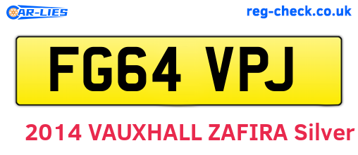 FG64VPJ are the vehicle registration plates.