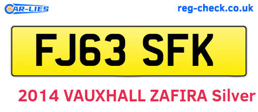 FJ63SFK are the vehicle registration plates.