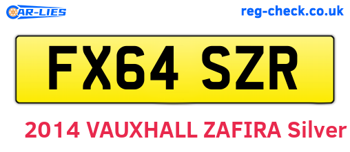 FX64SZR are the vehicle registration plates.