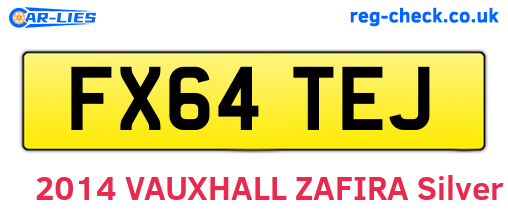 FX64TEJ are the vehicle registration plates.