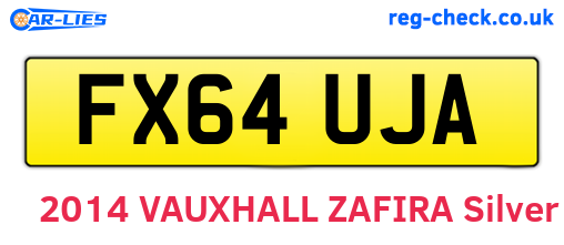 FX64UJA are the vehicle registration plates.