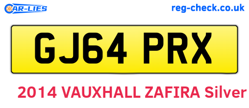 GJ64PRX are the vehicle registration plates.