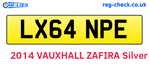 LX64NPE are the vehicle registration plates.