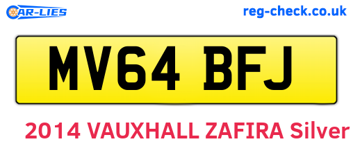 MV64BFJ are the vehicle registration plates.