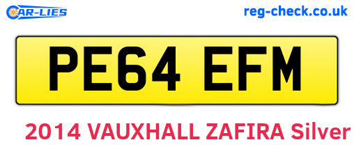 PE64EFM are the vehicle registration plates.
