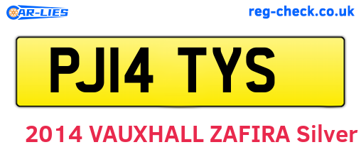PJ14TYS are the vehicle registration plates.