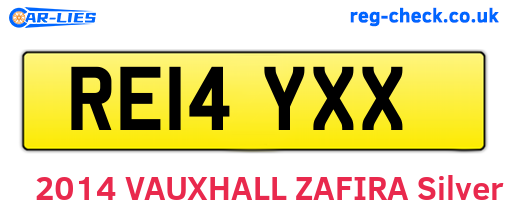 RE14YXX are the vehicle registration plates.