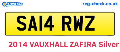 SA14RWZ are the vehicle registration plates.