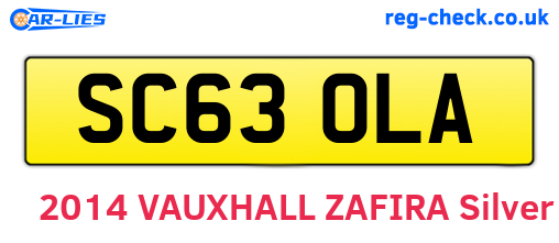 SC63OLA are the vehicle registration plates.