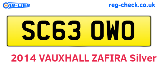 SC63OWO are the vehicle registration plates.