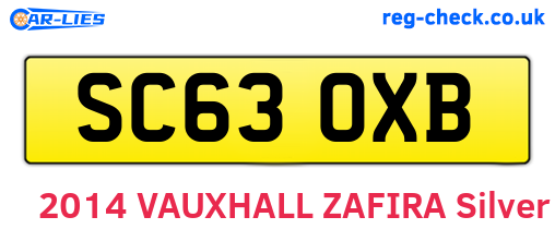 SC63OXB are the vehicle registration plates.