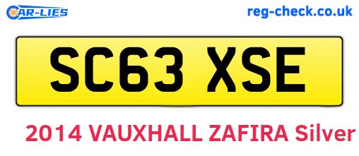 SC63XSE are the vehicle registration plates.