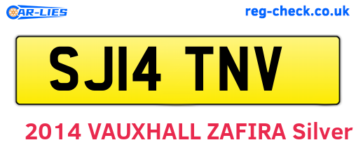 SJ14TNV are the vehicle registration plates.