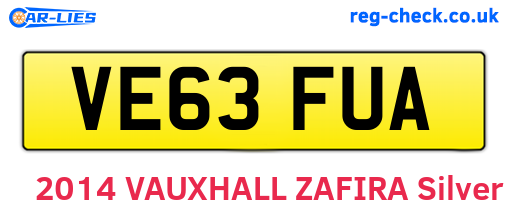 VE63FUA are the vehicle registration plates.