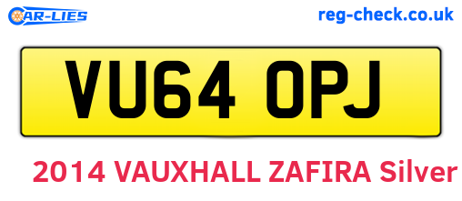 VU64OPJ are the vehicle registration plates.