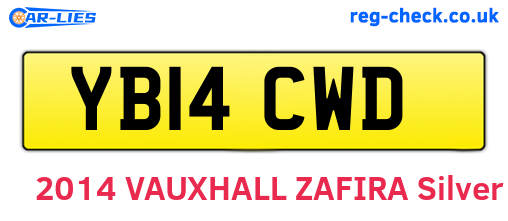 YB14CWD are the vehicle registration plates.