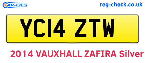 YC14ZTW are the vehicle registration plates.