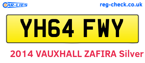 YH64FWY are the vehicle registration plates.