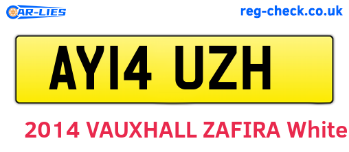 AY14UZH are the vehicle registration plates.
