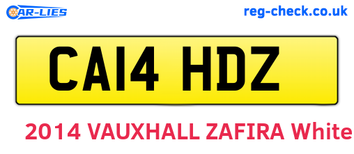 CA14HDZ are the vehicle registration plates.