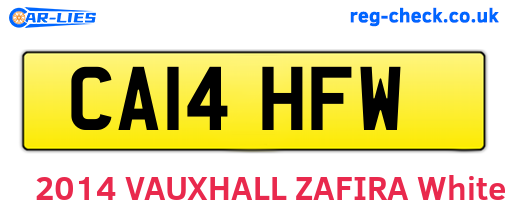 CA14HFW are the vehicle registration plates.