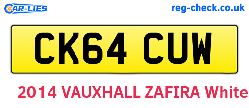 CK64CUW are the vehicle registration plates.