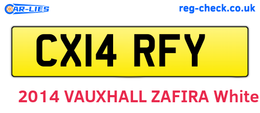 CX14RFY are the vehicle registration plates.