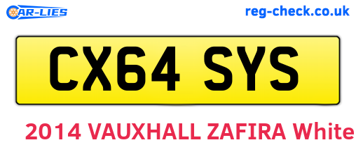 CX64SYS are the vehicle registration plates.