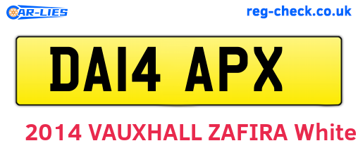 DA14APX are the vehicle registration plates.