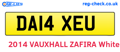 DA14XEU are the vehicle registration plates.