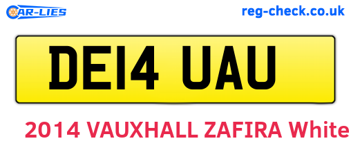 DE14UAU are the vehicle registration plates.