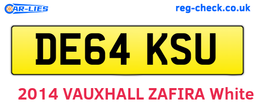 DE64KSU are the vehicle registration plates.