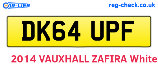 DK64UPF are the vehicle registration plates.