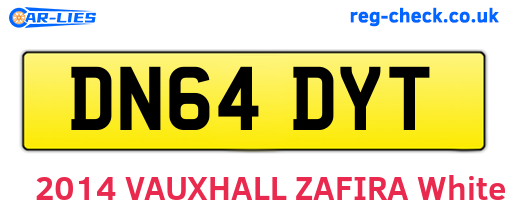 DN64DYT are the vehicle registration plates.