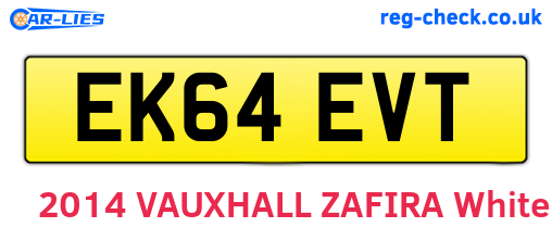 EK64EVT are the vehicle registration plates.