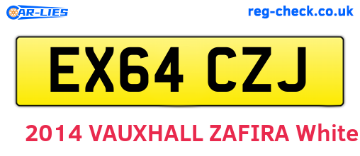 EX64CZJ are the vehicle registration plates.