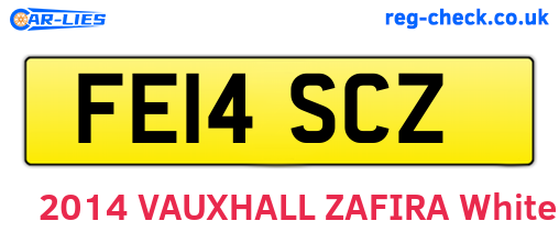 FE14SCZ are the vehicle registration plates.
