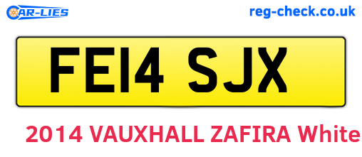 FE14SJX are the vehicle registration plates.