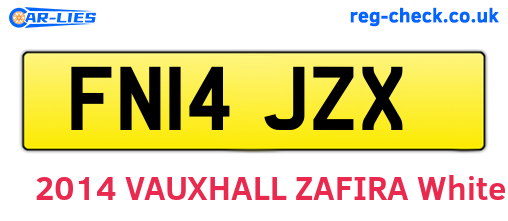 FN14JZX are the vehicle registration plates.