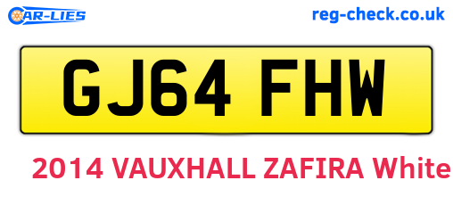 GJ64FHW are the vehicle registration plates.